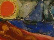 Schizzo per la barca blu al sole Drummont 1951
